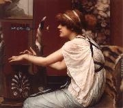 John William Godward The Muse Erato at Her Lyre oil painting artist